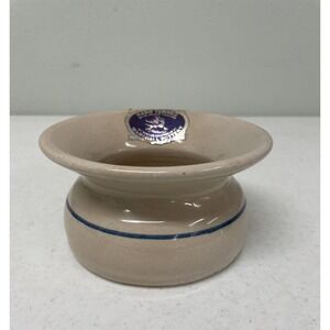 Vintage Marshall‎ Pottery Cuspidor Spittooon Salt Glaze Blue Stripe Pottery